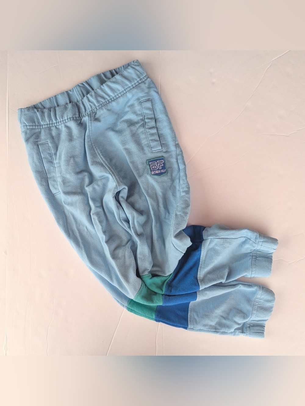 Born Fly Sweatpants Boys 4T Blue Colorblock Casual Everyday